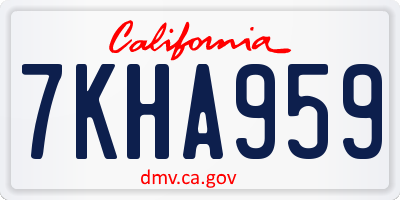 CA license plate 7KHA959