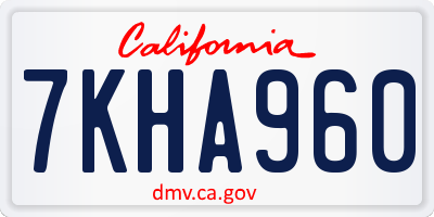 CA license plate 7KHA960
