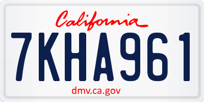 CA license plate 7KHA961