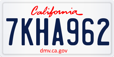 CA license plate 7KHA962