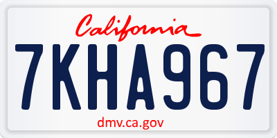 CA license plate 7KHA967