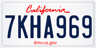 CA license plate 7KHA969