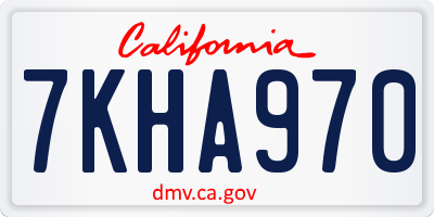 CA license plate 7KHA970