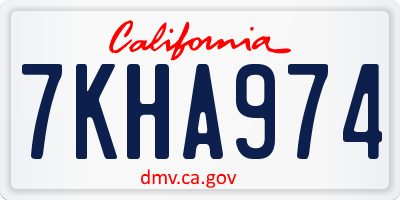 CA license plate 7KHA974