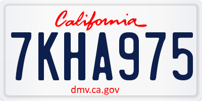 CA license plate 7KHA975