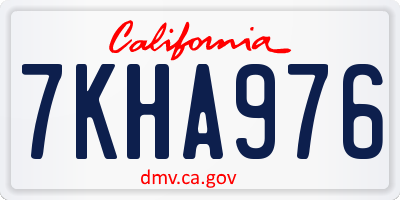 CA license plate 7KHA976