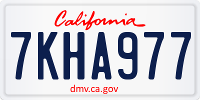 CA license plate 7KHA977