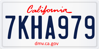 CA license plate 7KHA979