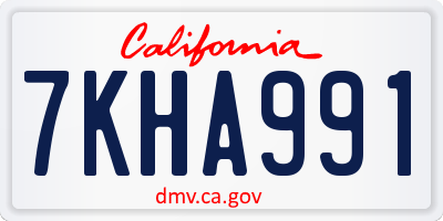 CA license plate 7KHA991
