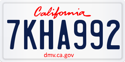 CA license plate 7KHA992