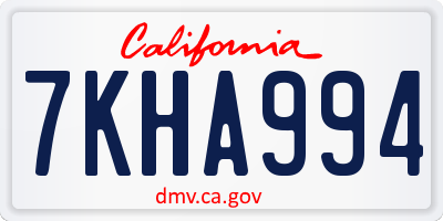 CA license plate 7KHA994
