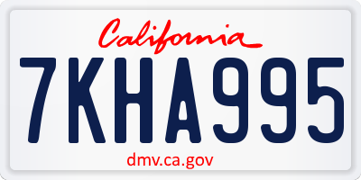 CA license plate 7KHA995