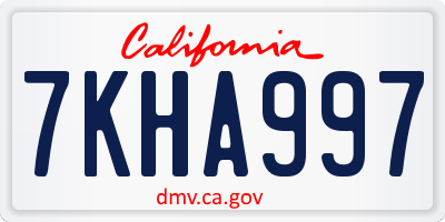 CA license plate 7KHA997
