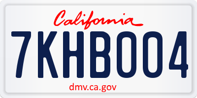 CA license plate 7KHB004