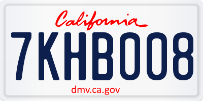 CA license plate 7KHB008