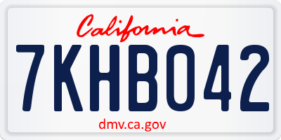CA license plate 7KHB042