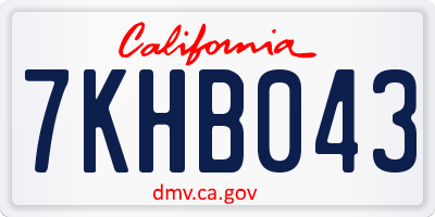 CA license plate 7KHB043
