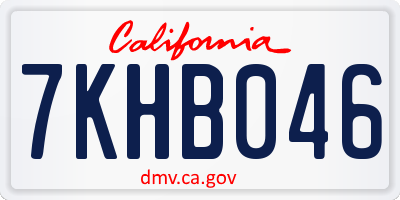 CA license plate 7KHB046