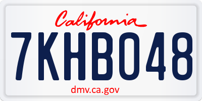 CA license plate 7KHB048