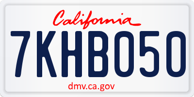 CA license plate 7KHB050