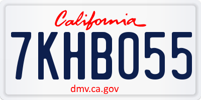 CA license plate 7KHB055