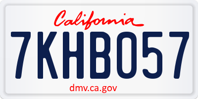 CA license plate 7KHB057
