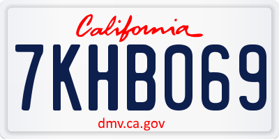 CA license plate 7KHB069