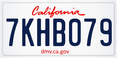 CA license plate 7KHB079