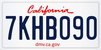 CA license plate 7KHB090