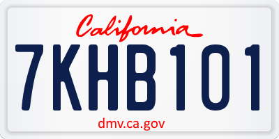 CA license plate 7KHB101