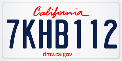 CA license plate 7KHB112