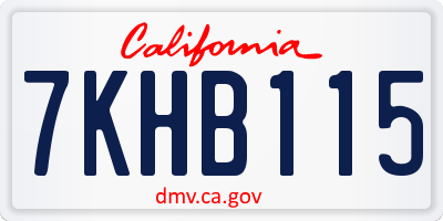 CA license plate 7KHB115
