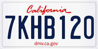 CA license plate 7KHB120