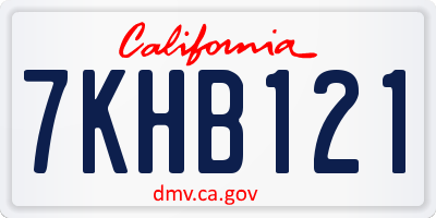CA license plate 7KHB121