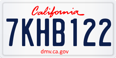 CA license plate 7KHB122