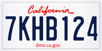 CA license plate 7KHB124