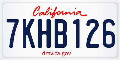 CA license plate 7KHB126