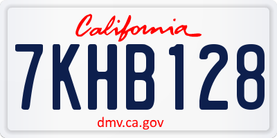 CA license plate 7KHB128
