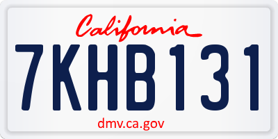 CA license plate 7KHB131