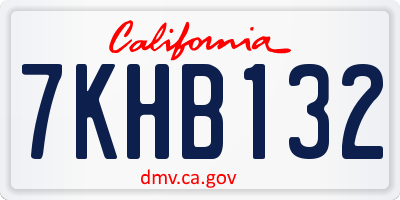 CA license plate 7KHB132
