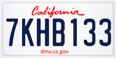 CA license plate 7KHB133