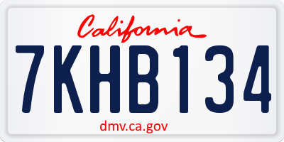 CA license plate 7KHB134