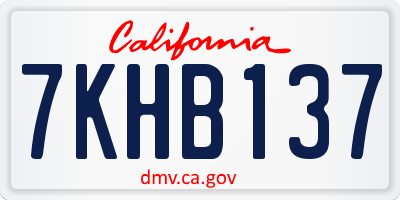 CA license plate 7KHB137