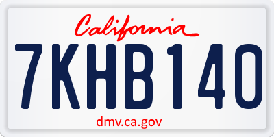CA license plate 7KHB140