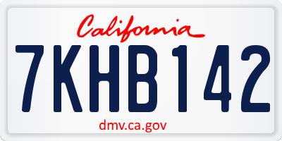 CA license plate 7KHB142