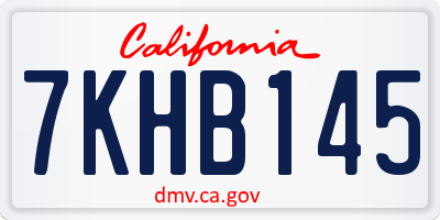 CA license plate 7KHB145