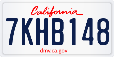 CA license plate 7KHB148