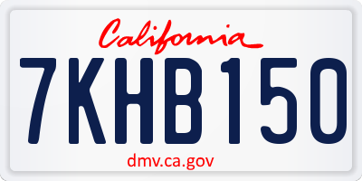 CA license plate 7KHB150
