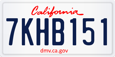 CA license plate 7KHB151