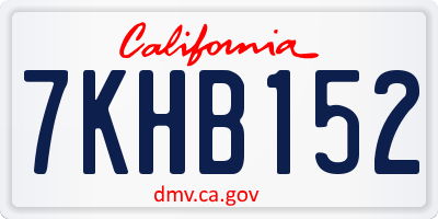 CA license plate 7KHB152